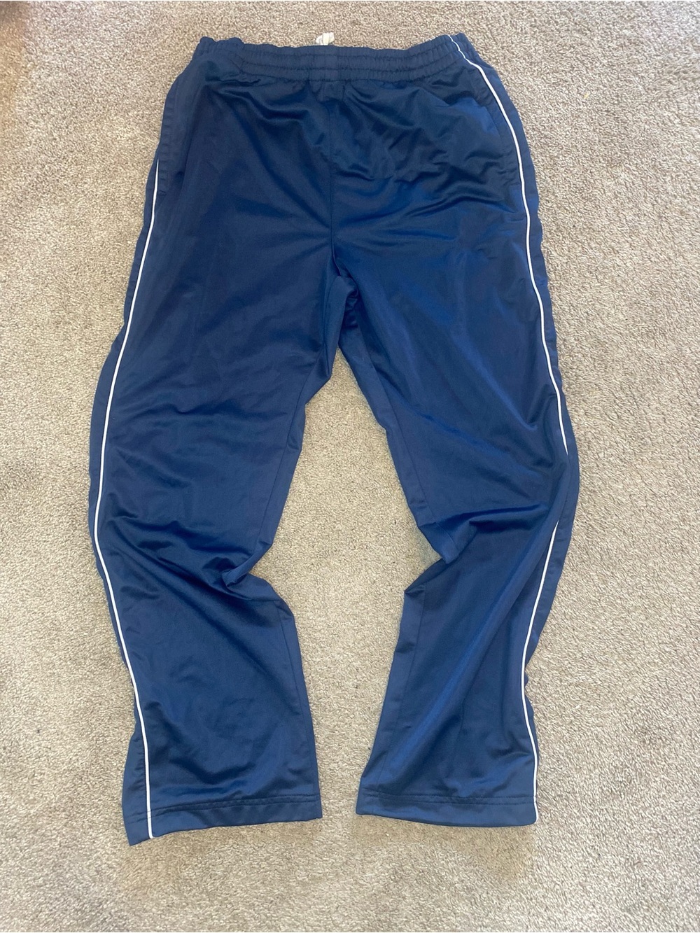 Athletic Works Navy Track Pants with White Piping